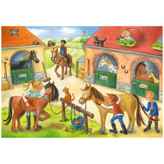 Ravensburger - Vacaciones en la Granja de Caballos - 2x12 Piezas - Rompecabezas