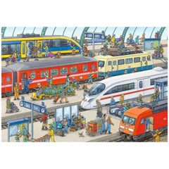 Ravensburger - Hustle And Bustle At The Train Station - 2x24 Pieces - Puzzles