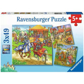 Ravensburger - Torneo de Caballeros en la Edad Media - 3x49 Piezas - Rompecabezas