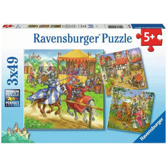 Ravensburger - Torneo de Caballeros en la Edad Media - 3x49 Piezas - Rompecabezas