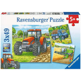 Ravensburger - Maquinaria Agrícola Grande - 3x49 Piezas - Rompecabezas