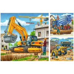 Ravensburger - Grandes Vehículos de Construcción - 3x49 Piezas - Rompecabezas