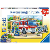 Ravensburger - Policía y Brigada de Bomberos - 2x12 Piezas - Puzzles