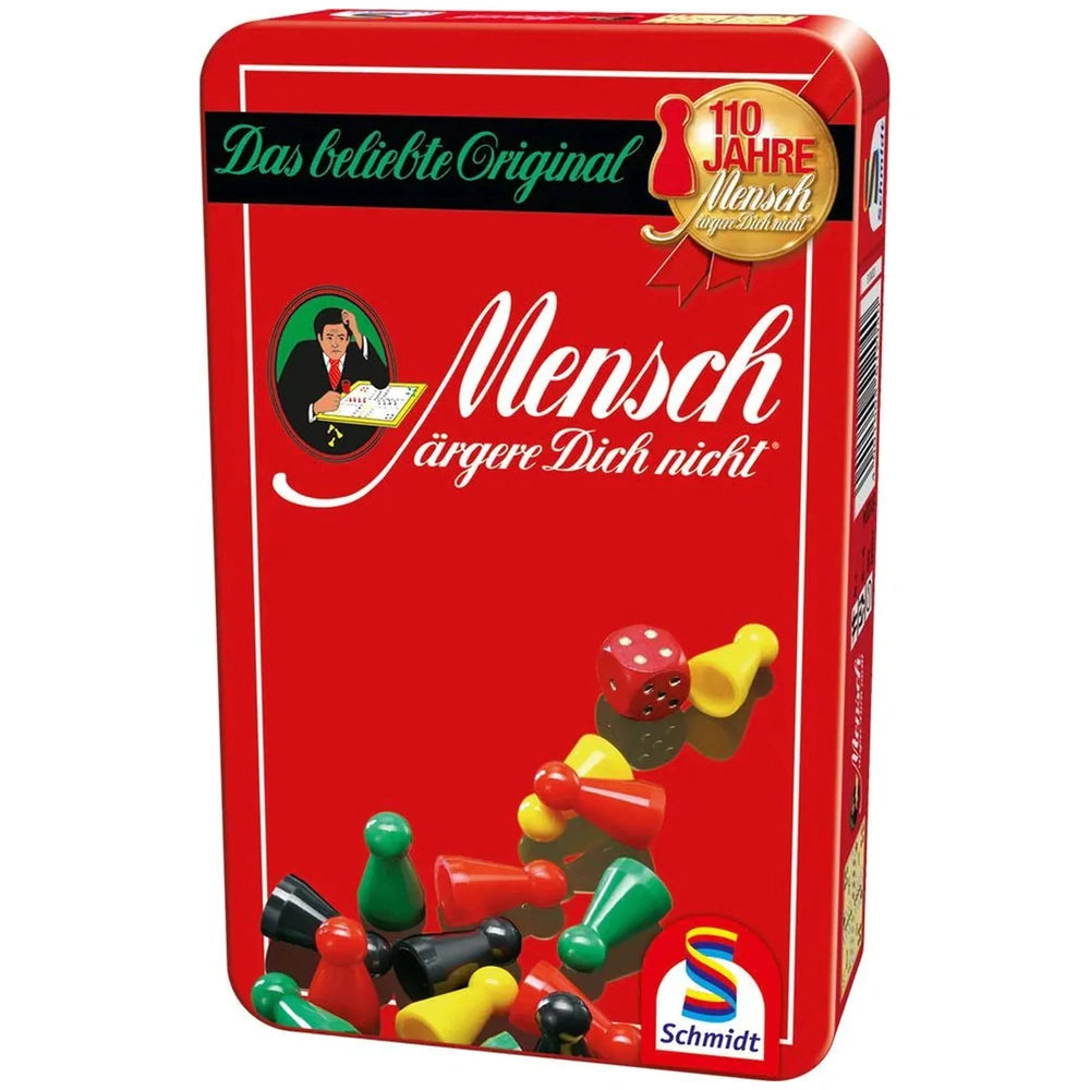 Schmidt Spiele's Don't Bother Me card game box features a red design with a man in a suit, playing cards, and bold text.