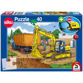 Schmidt Spiele - Excavator 40 Pcs and Siku Play Vehicle - Puzzles