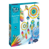 Sentosphere craft kit box featuring colorful kite, dreamcatcher, and pinwheel designs in vibrant blue and pastel hues.