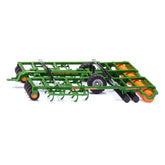 Amazone Centaur agricultural implement in green with orange cylinders, featuring black wheels and branding text.