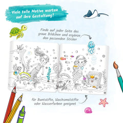 TROTSCH - Libro para colorear de pegatinas de sirena - Edición alemana