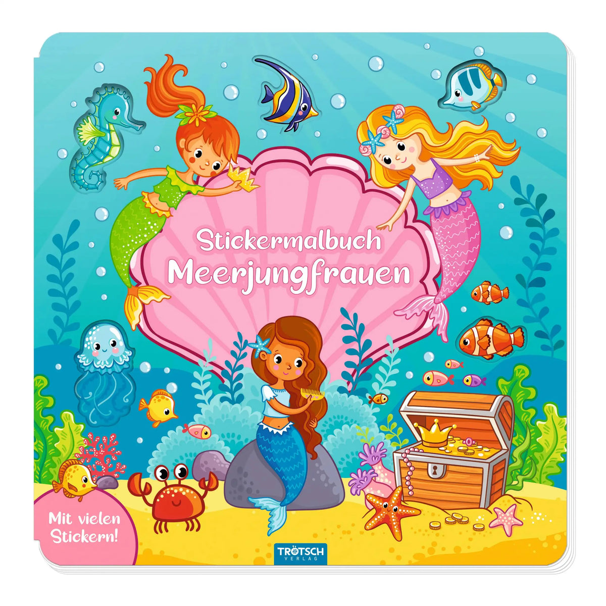 TROTSCH - Libro para colorear de pegatinas de sirena - Edición alemana