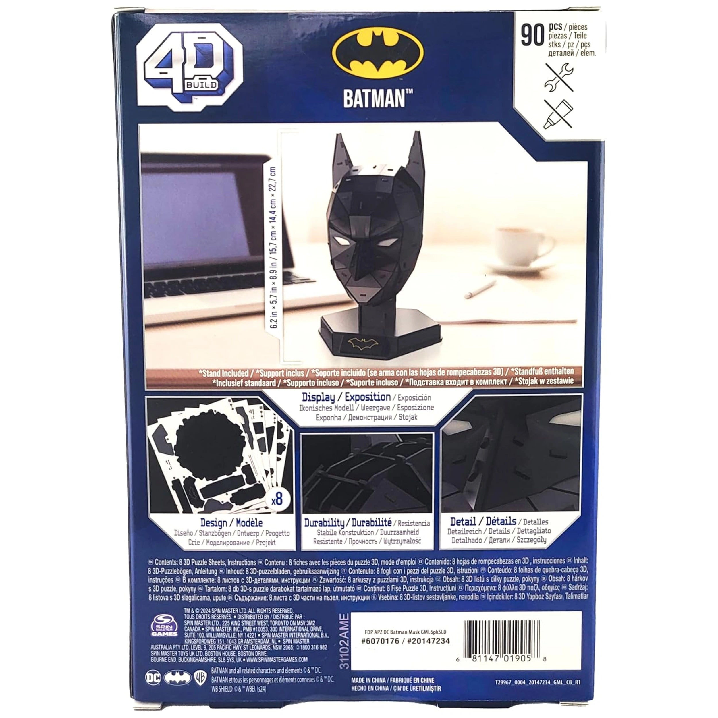Kit de construcción de 90 piezas del modelo de rompecabezas 3D de la máscara de Batman de DC Build 4D