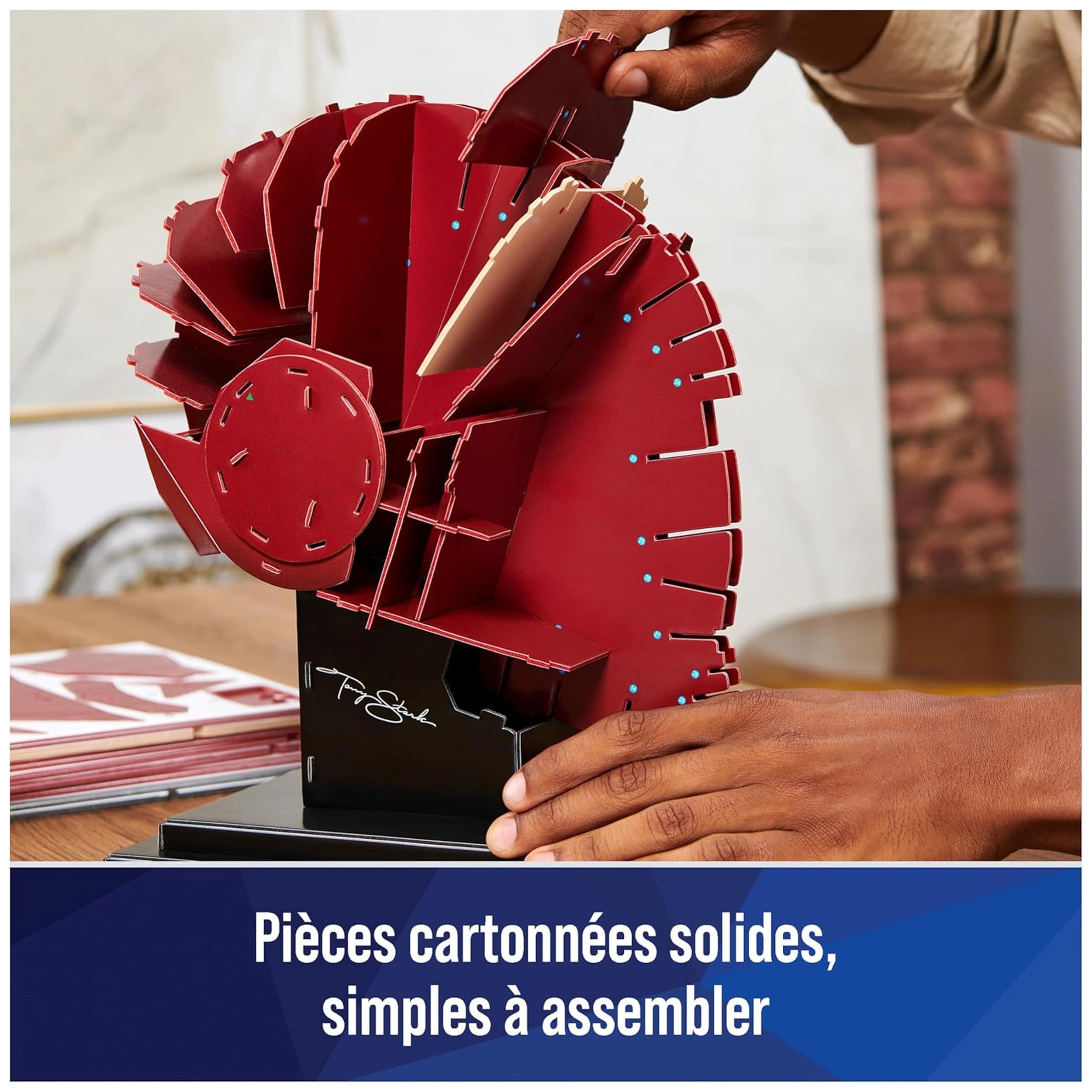 Kit de modelo de rompecabezas 3D Marvel Iron Man 4D con soporte, 96 piezas, juego de construcción