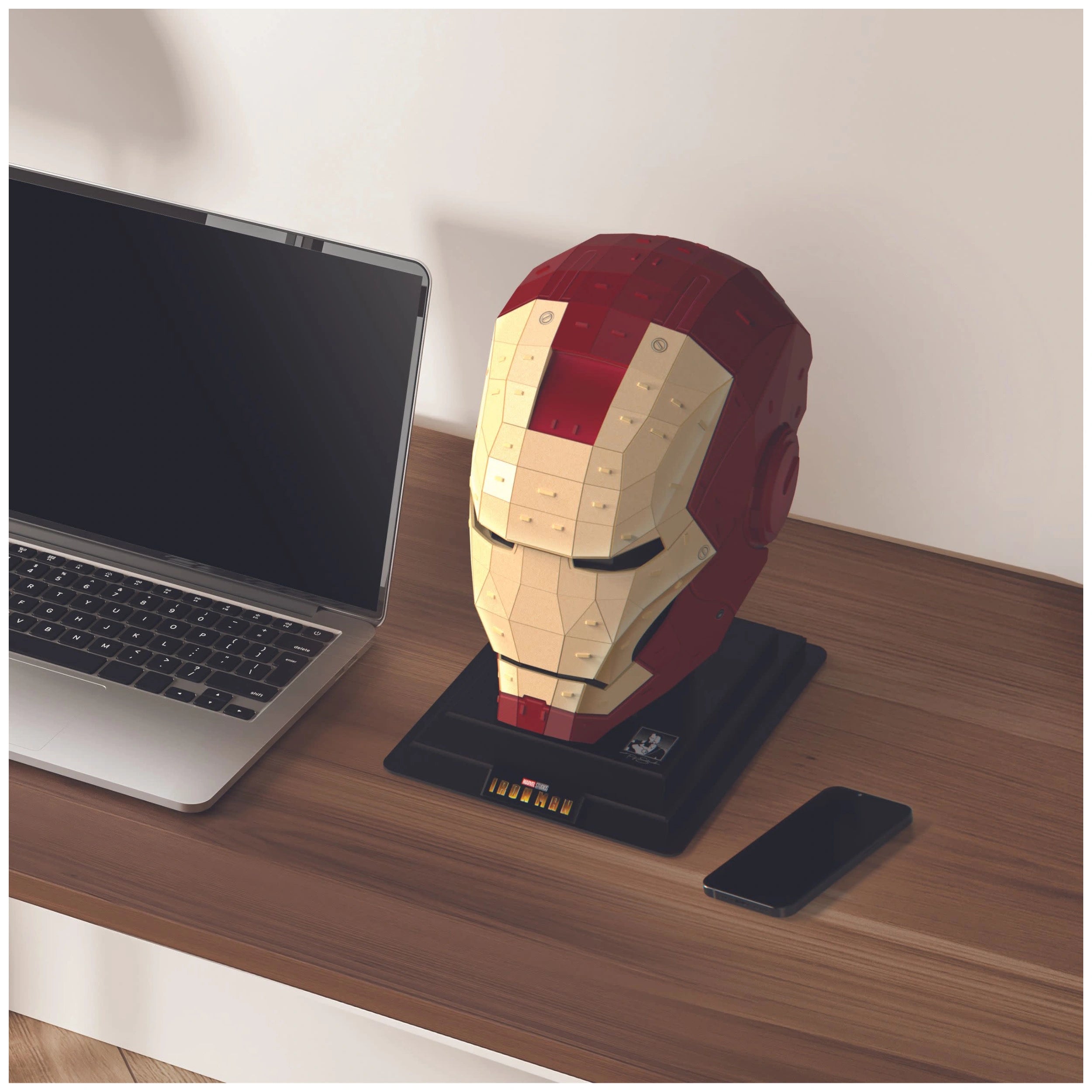 Kit de modelo de rompecabezas 3D Marvel Iron Man 4D con soporte, 96 piezas, juego de construcción