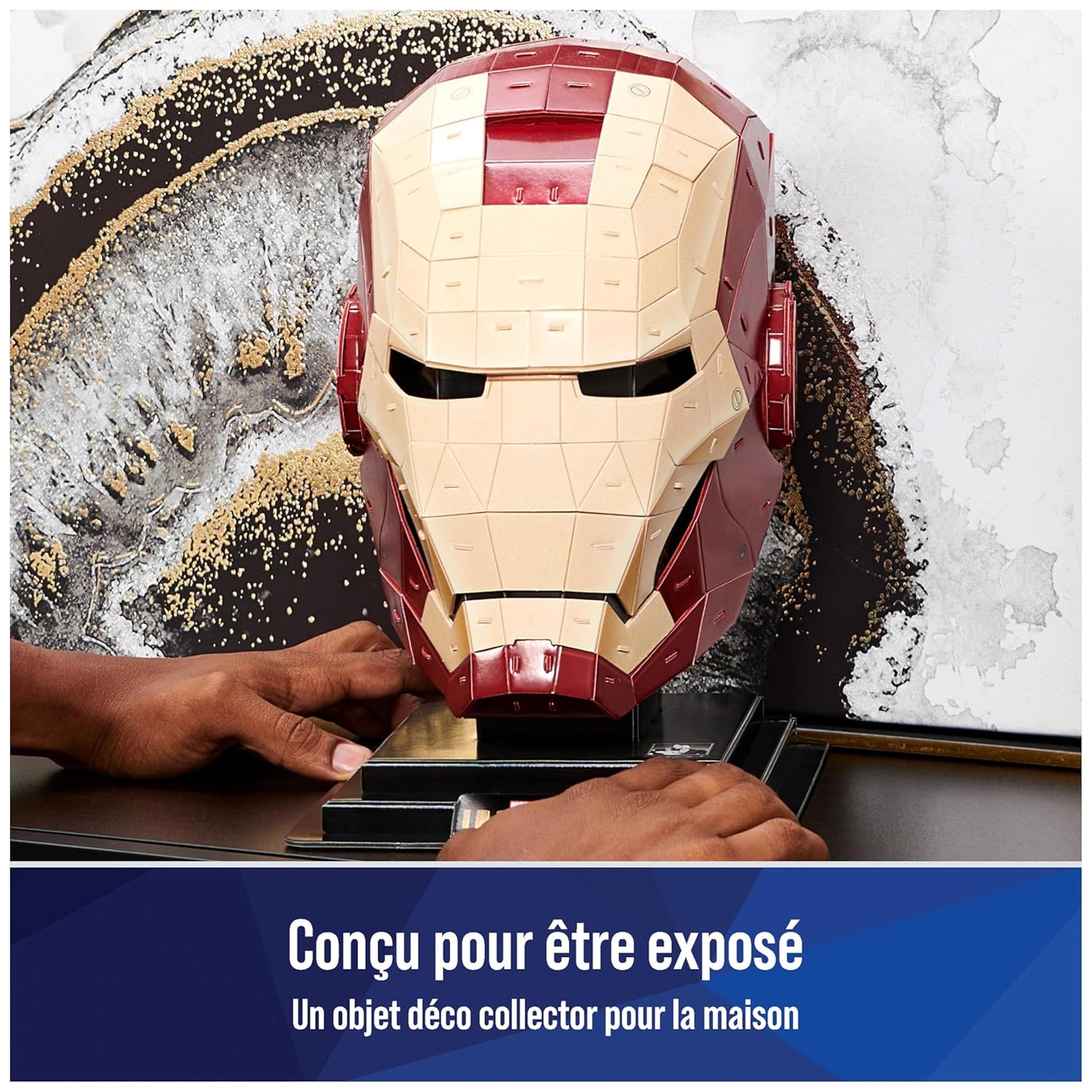 Kit de modelo de rompecabezas 3D Marvel Iron Man 4D con soporte, 96 piezas, juego de construcción