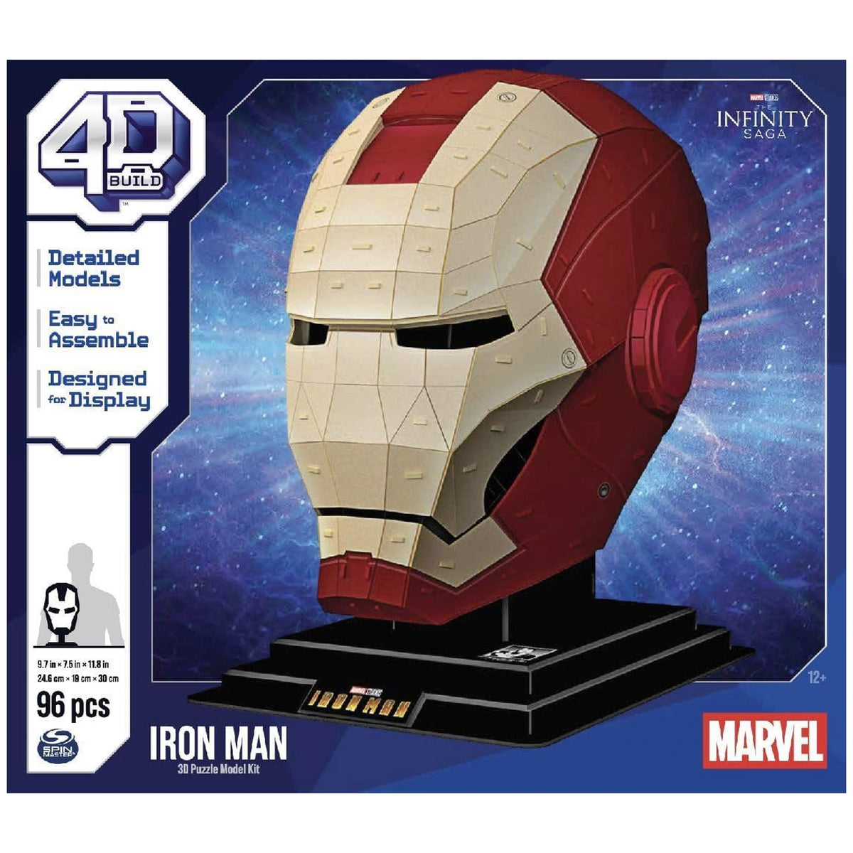 Kit de modelo de rompecabezas 3D Marvel Iron Man 4D con soporte, 96 piezas, juego de construcción