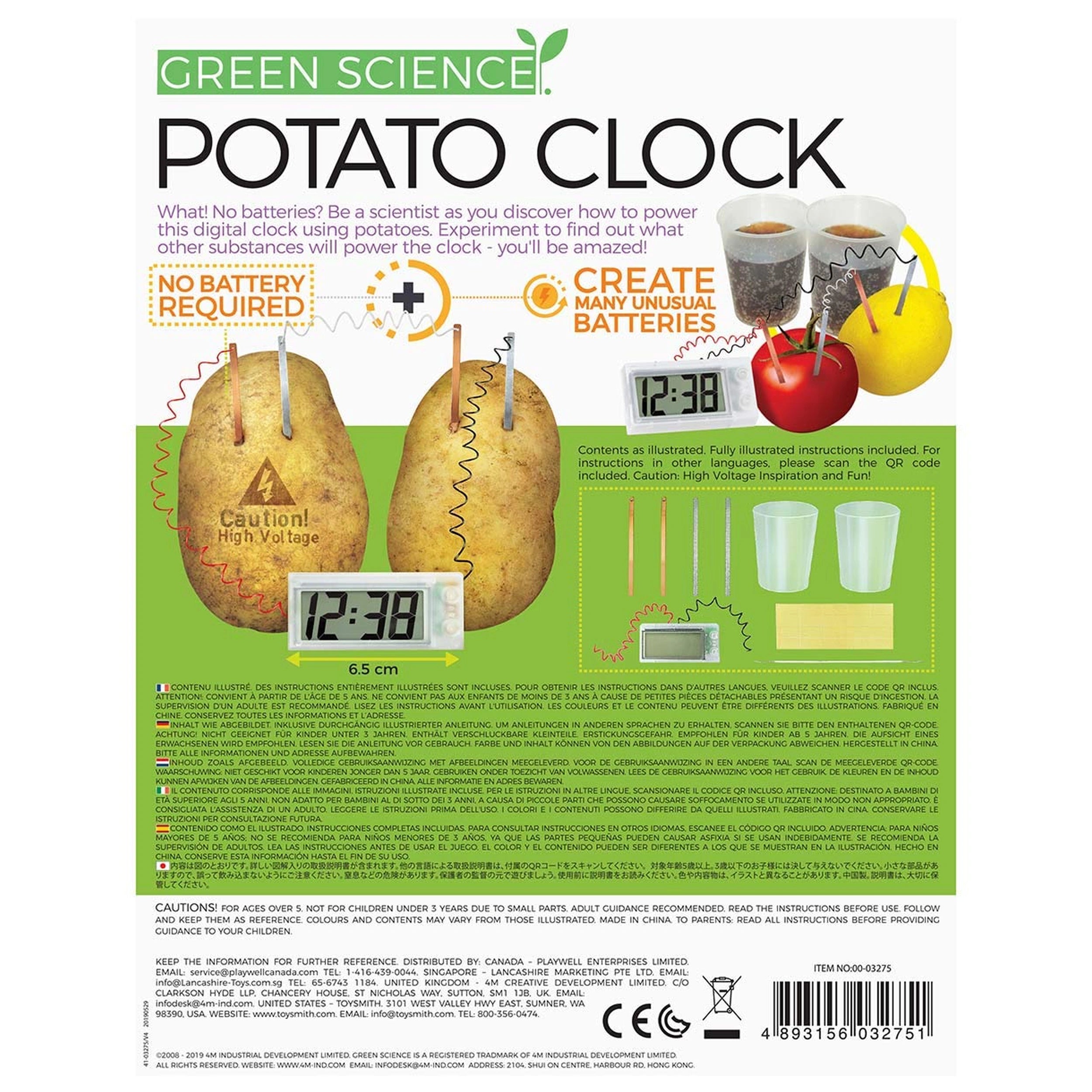 4M - Green Science Potato Clock Fun Energy Set - Educational Toys