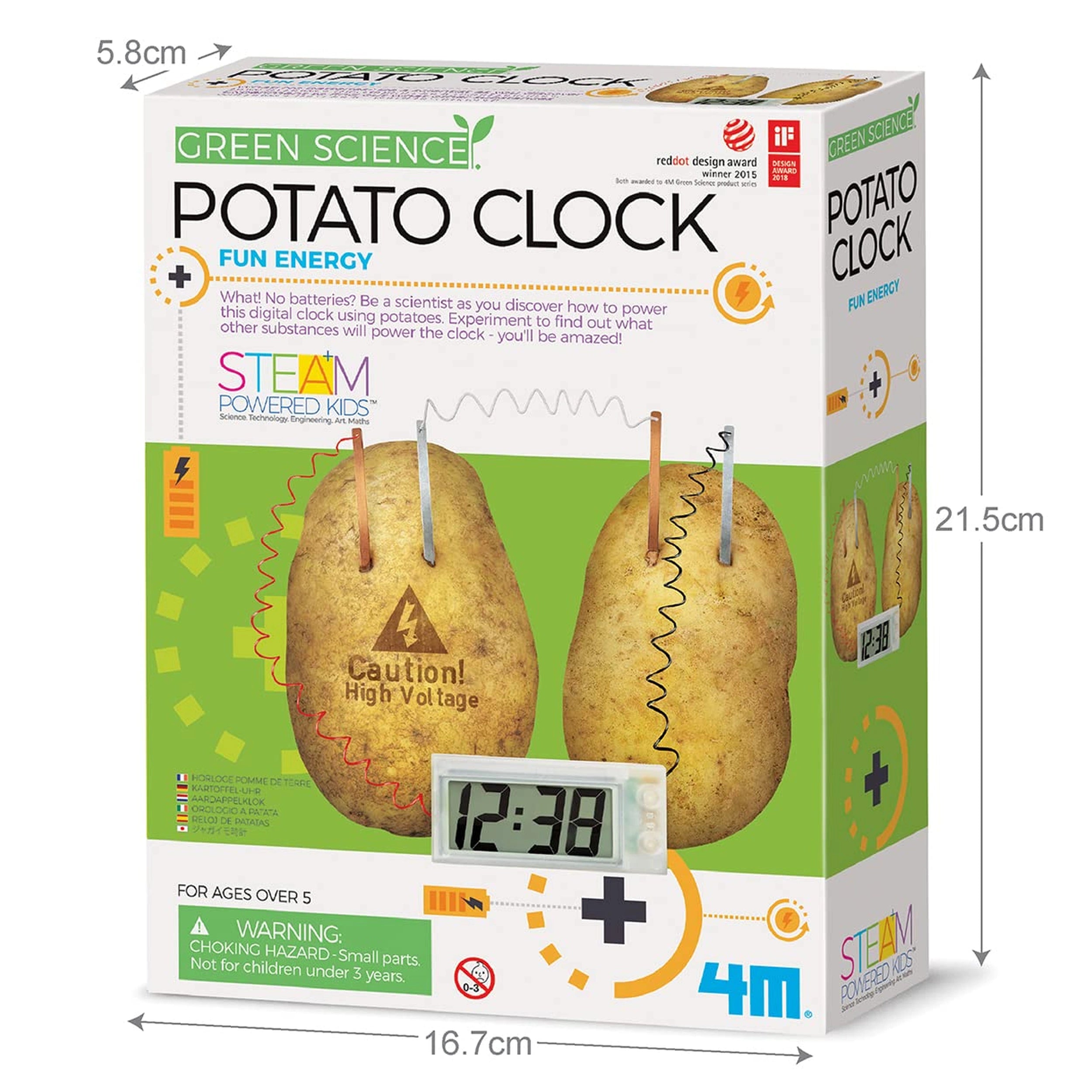 4M - Green Science Potato Clock Fun Energy Set - Educational Toys