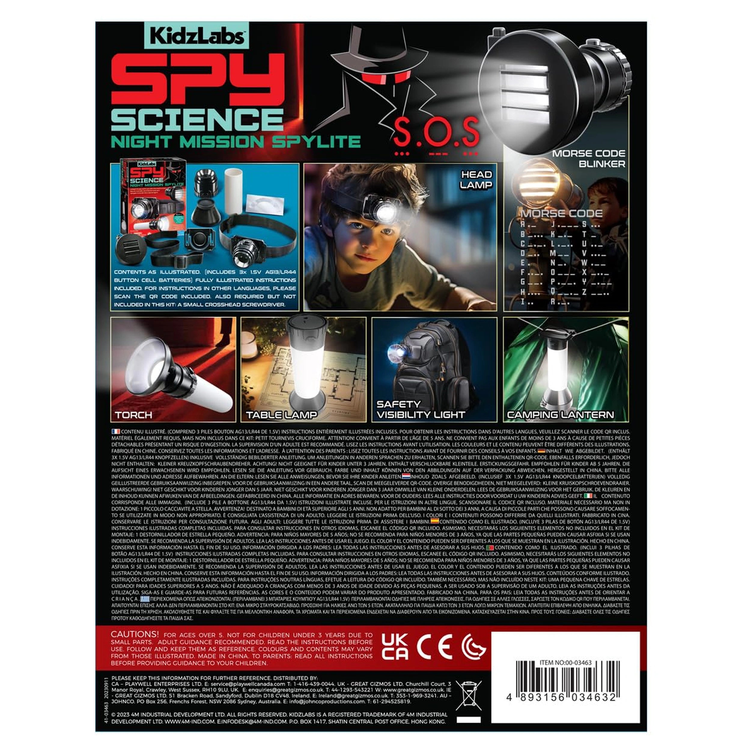 4M - KidzLabs Spy Science Night Mission Spylite - Toy Playsets