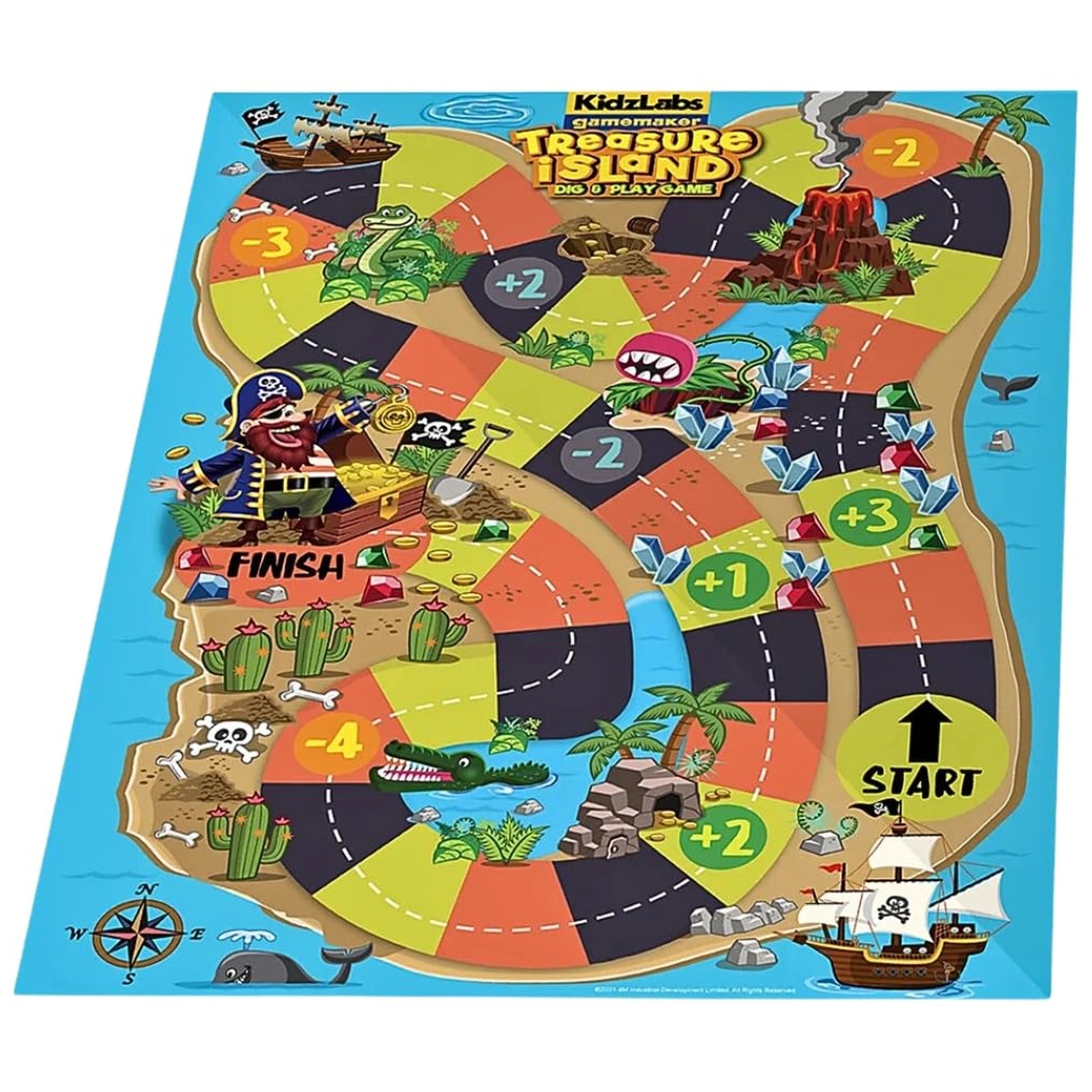 4M - KidzLabs Treasure Island Dig & Play Game - Board Games
