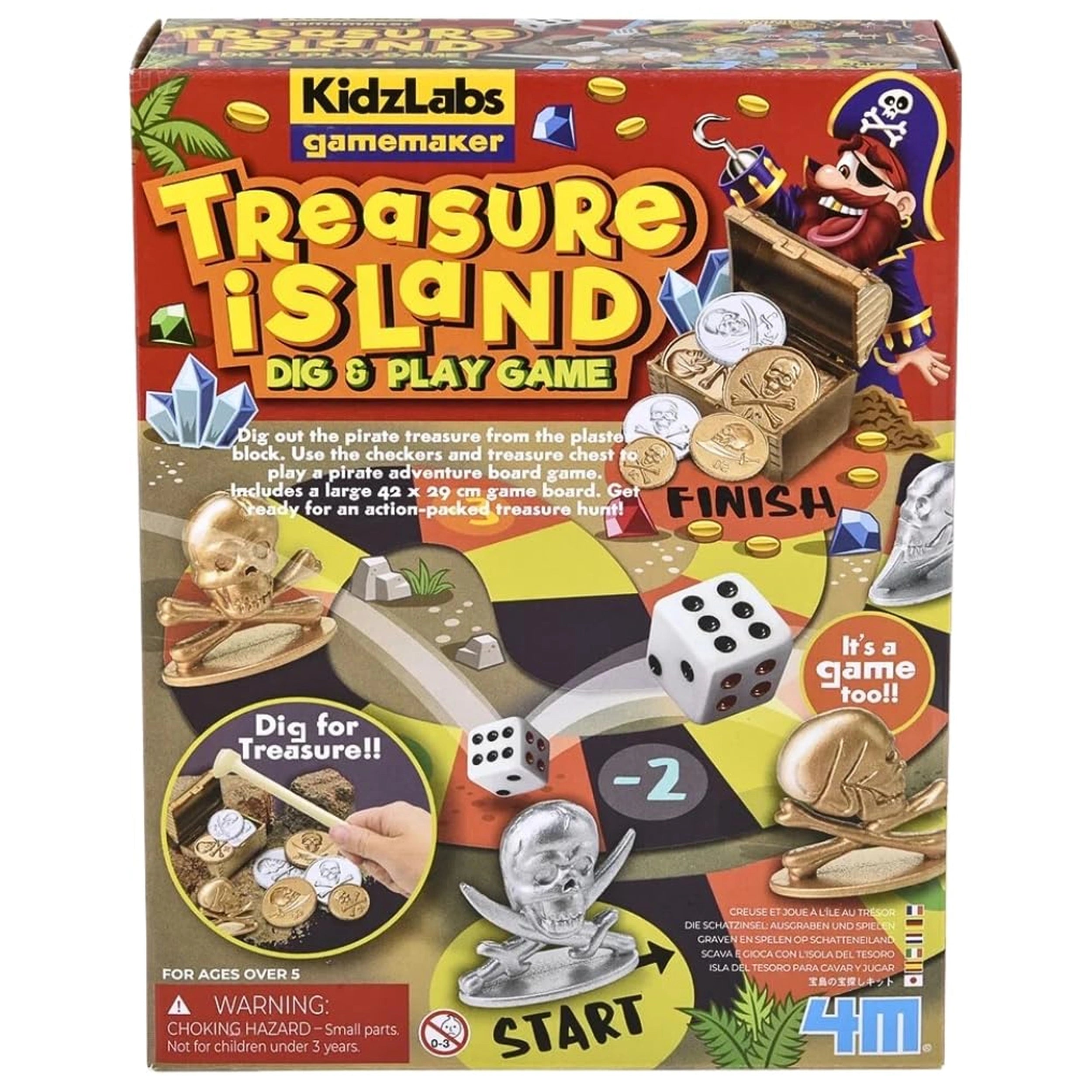 4M - KidzLabs Treasure Island Dig & Play Game - Board Games