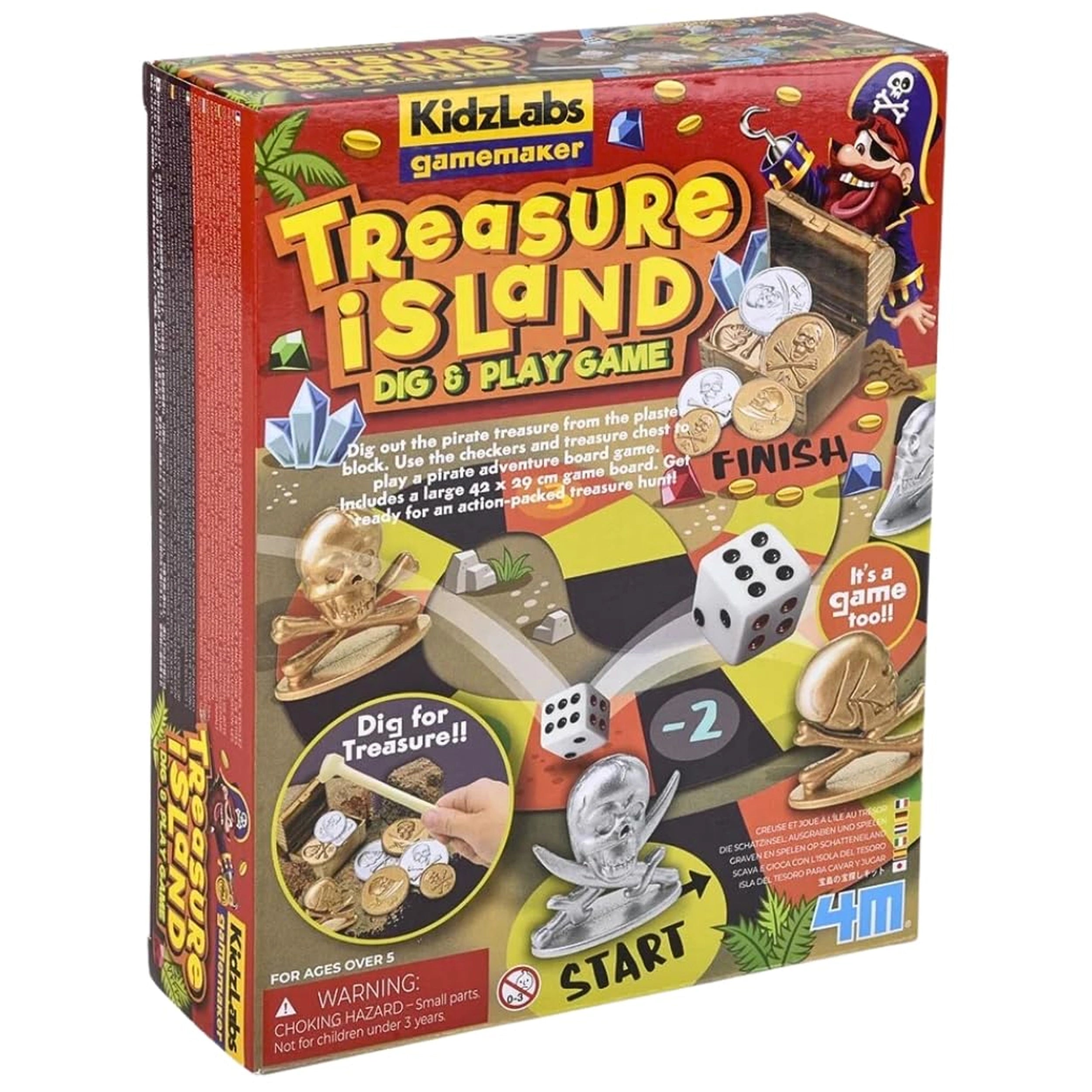 4M - KidzLabs Treasure Island Dig & Play Game - Board Games