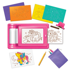 4M - KidzMaker Unicorn Rub Art Studio - Arts & Crafts