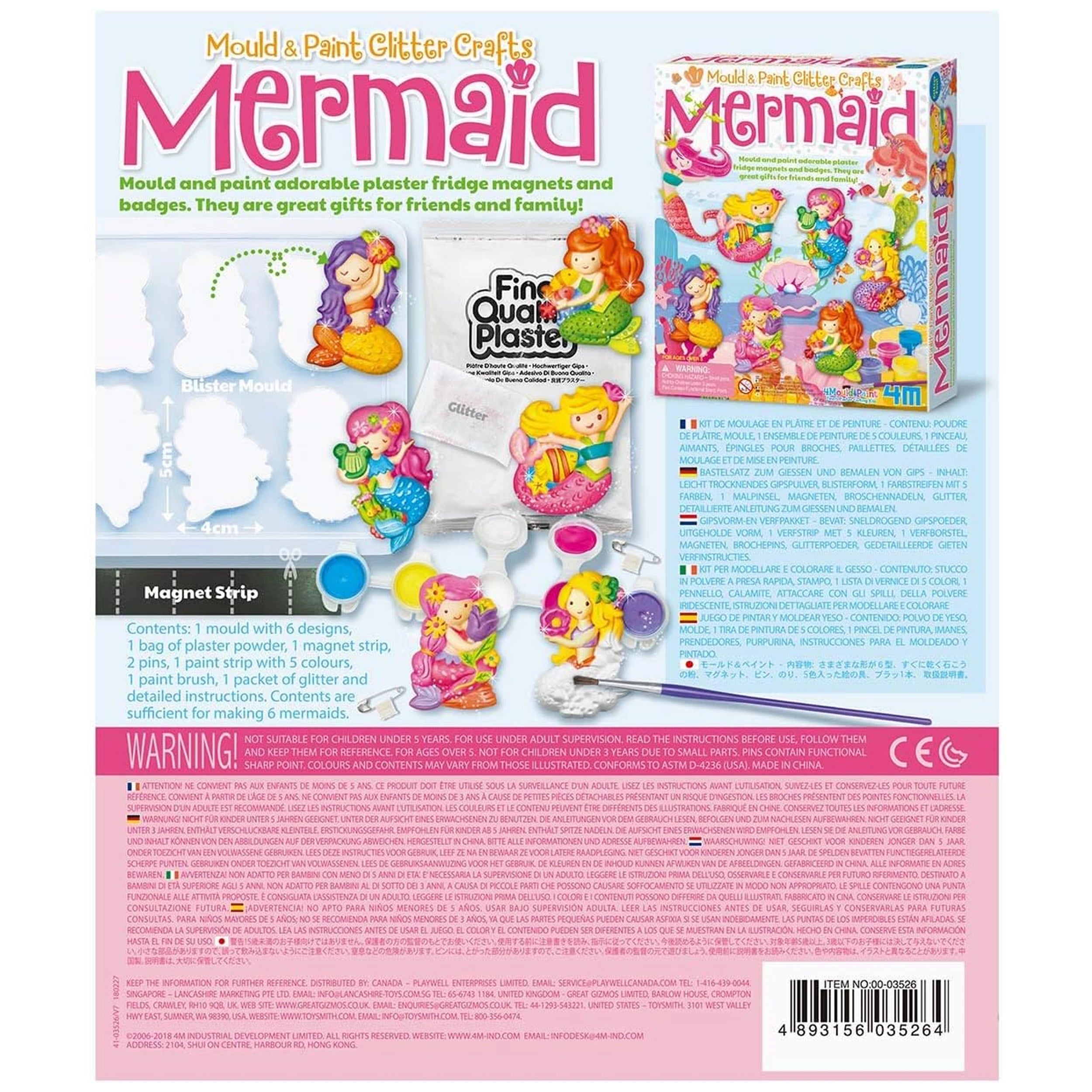 4M - Imán de sirena para moldear y pintar - Artes y manualidades