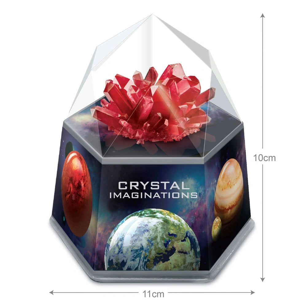 4M Crystal Growing Red Edition packaging features a glossy red top, transparent window, and a large red crystal inside.