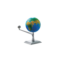 KidzLabs Earth and Moon Model Making Kit features a shiny blue globe with green landmasses on a silver metallic stand.