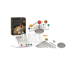 4M KidzLabs Planetarium features a silver stand, colored plastic balls, and a glossy cardboard box with a transparent window.