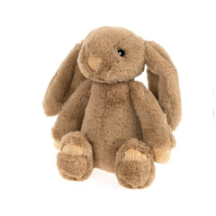 Fluffy brown rabbit plush with long floppy ears and a friendly face, perfect for children and collectors.