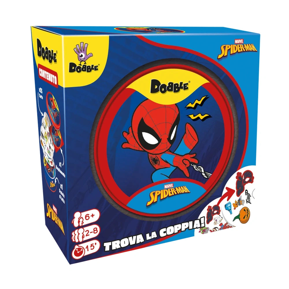 Asmodee - Dobble Spider - Man - Juegos de Mesa - +6 - Diversión para Todos - STR8449 - Edición Italiana