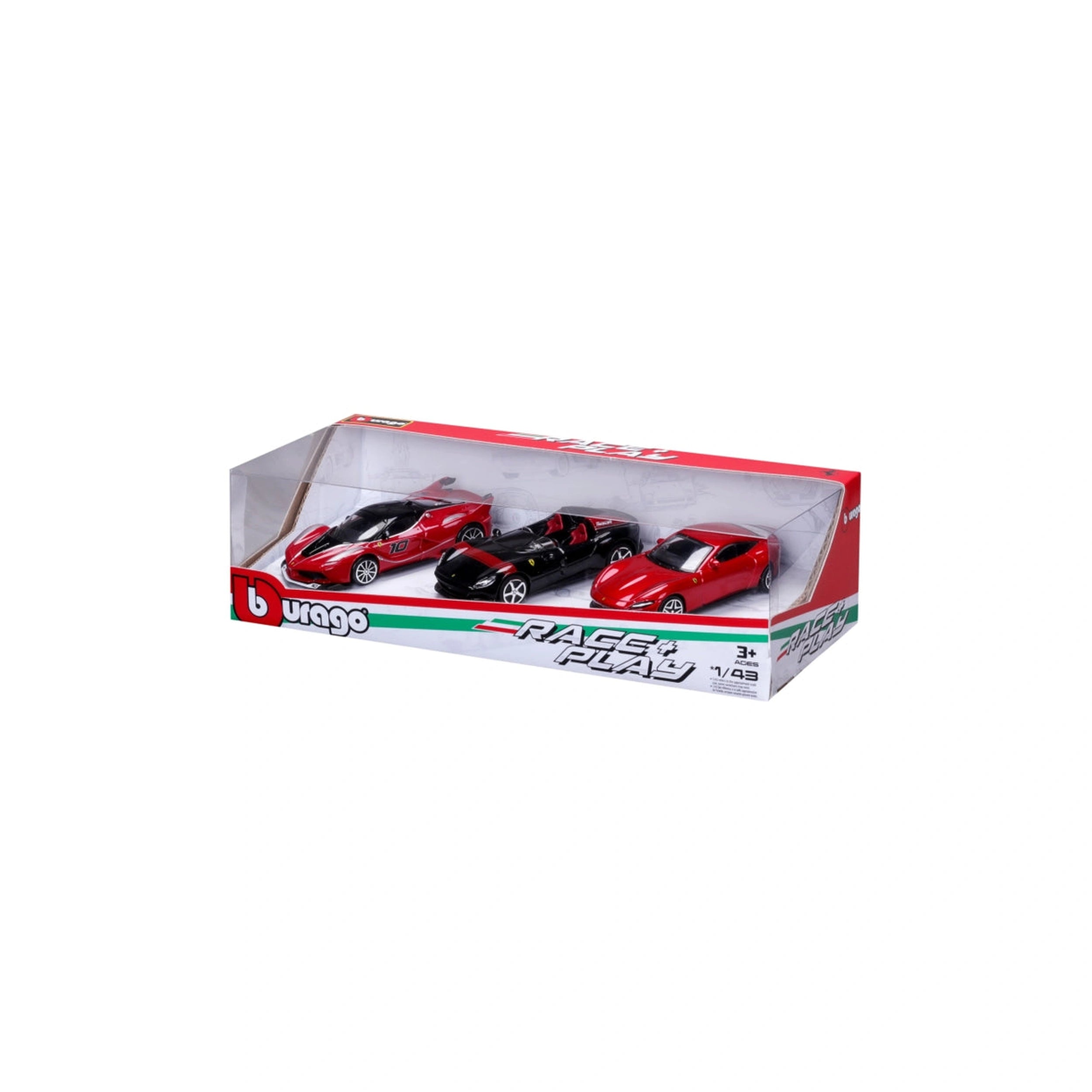 BBurago - Race Play Ferrari 3 Car Gift Pack Set 143 Die Cast Play Vehicles