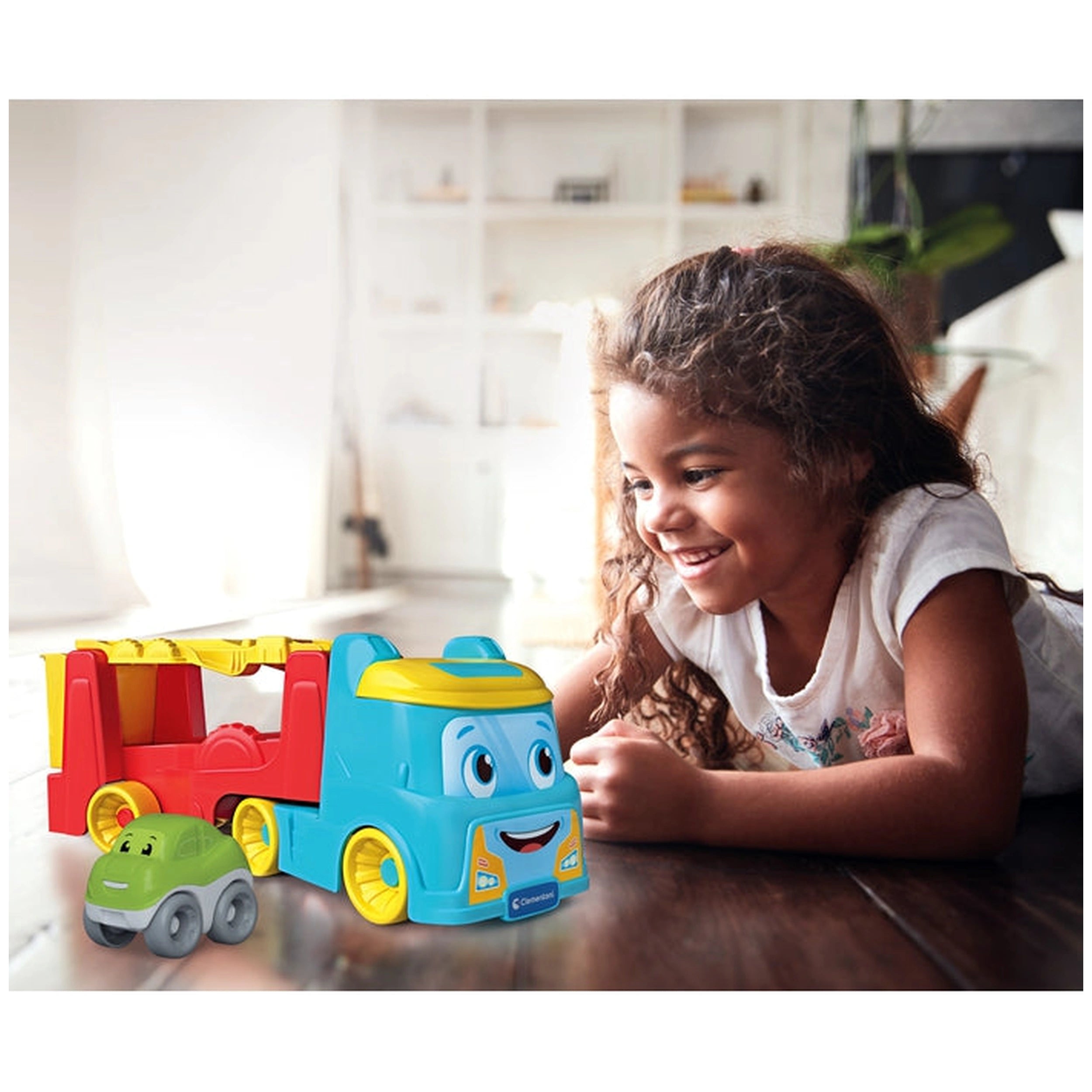 Baby Clementoni - 2 In 1 Tumbling Cars Transporter Baby Activity Toys