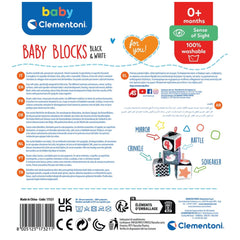 Baby Clementoni - Black & White Soft Activity Blocks Baby Activity Toys