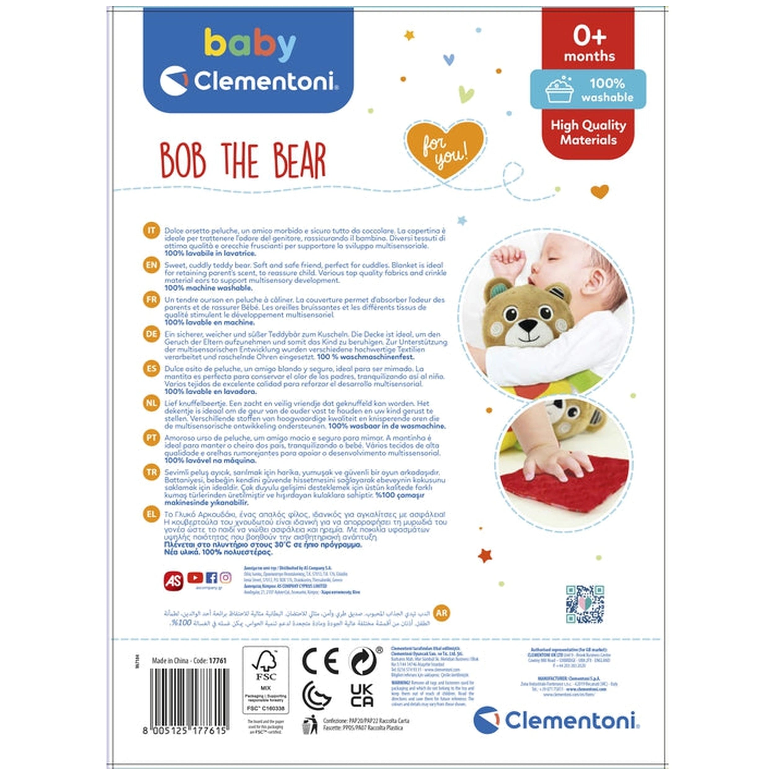 Baby Clementoni - Osos de Peluche Bob The Bear