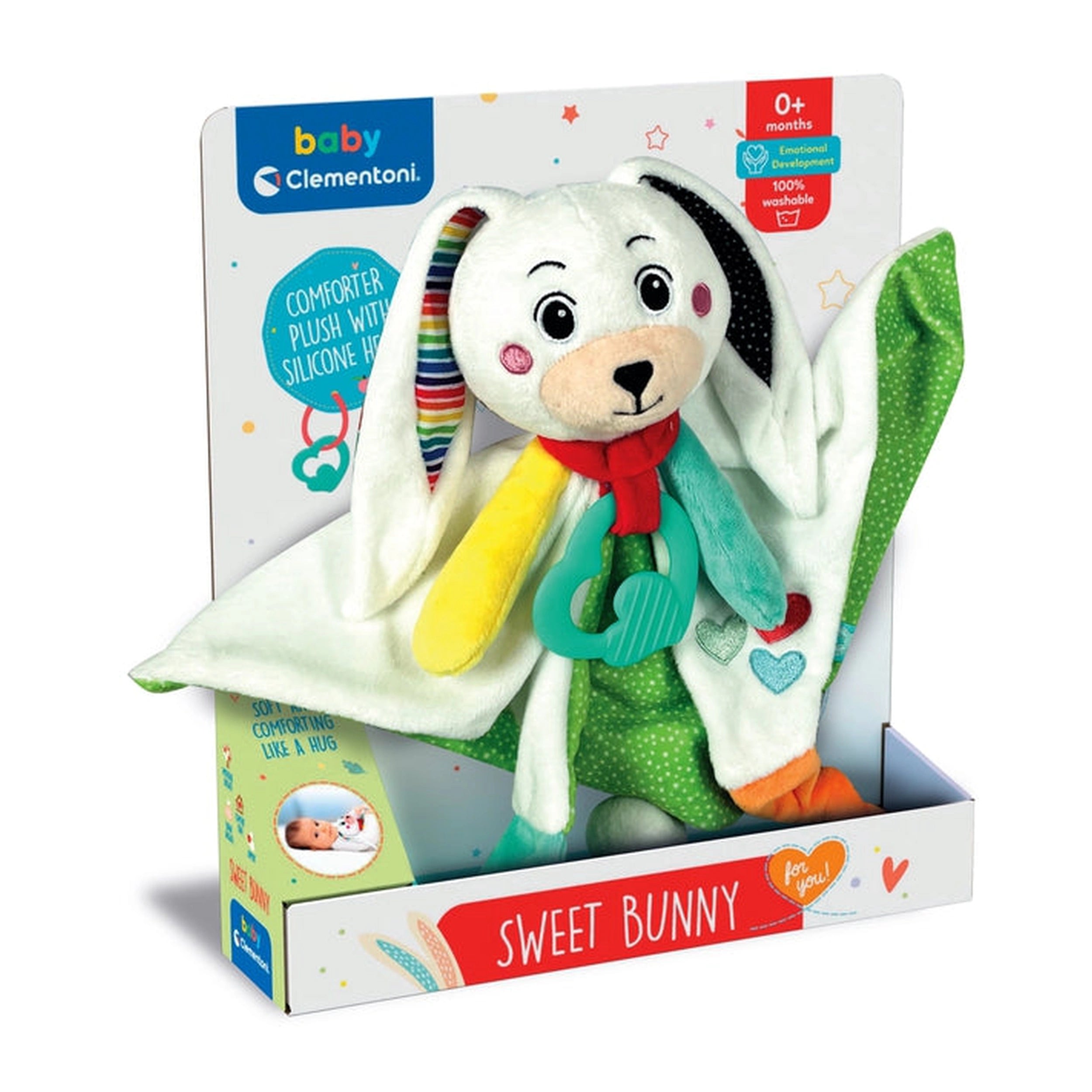 Baby Clementoni - Doudou Conejito Dulce Manta de Peluche