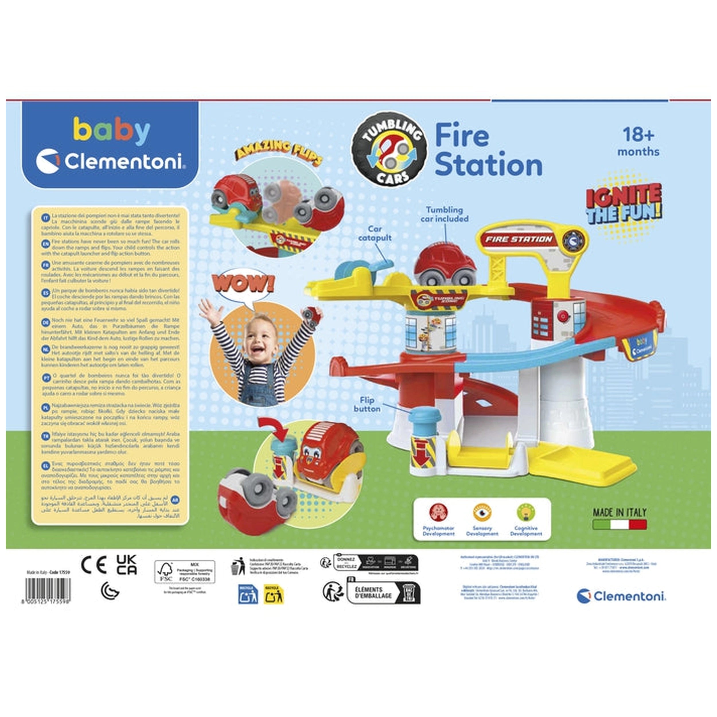 Baby-Clementoni - Fire-Station - Toy-Race-Car-&-Track-Sets