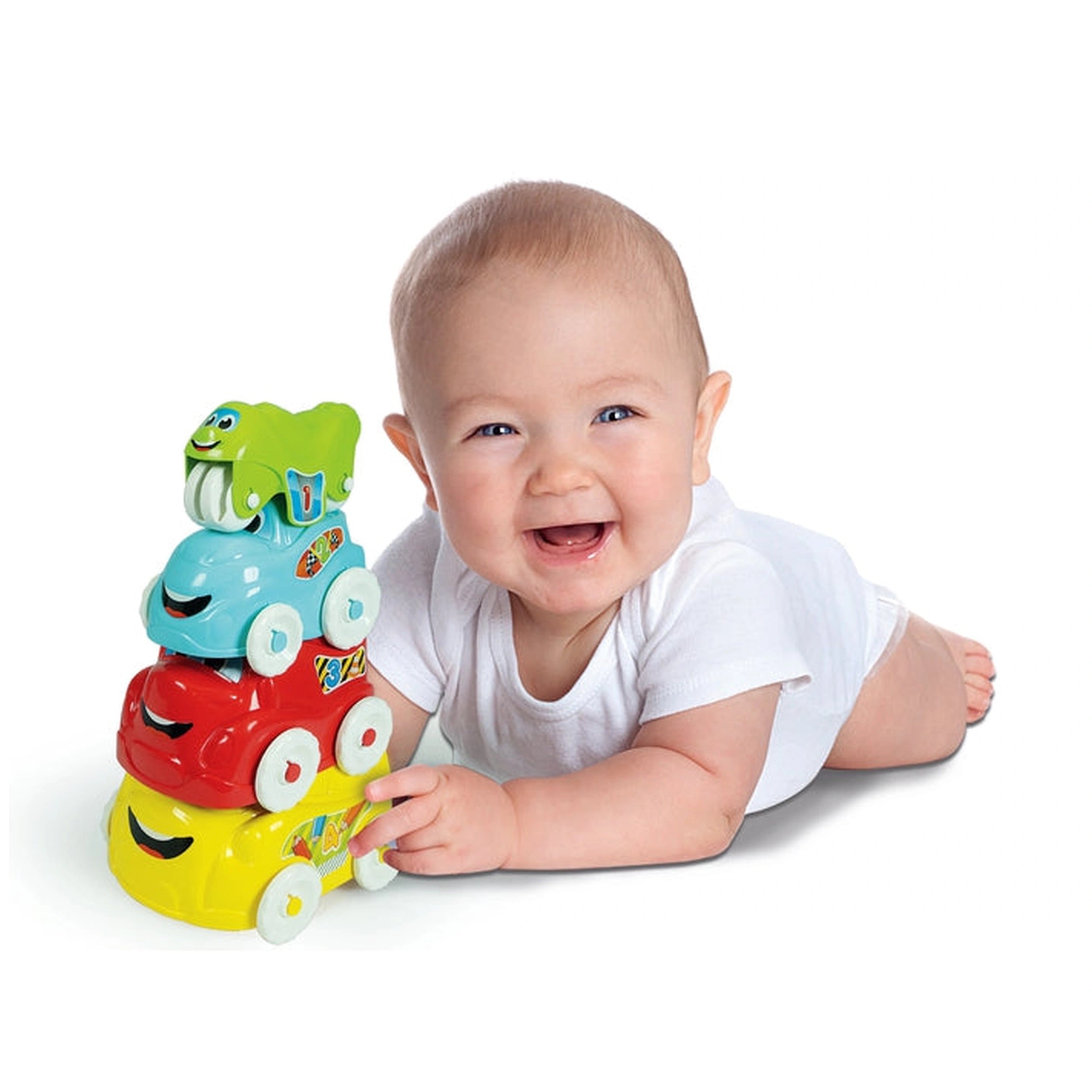 Baby Clementoni - Juguetes de Clasificación y Apilamiento de Vehículos Divertidos