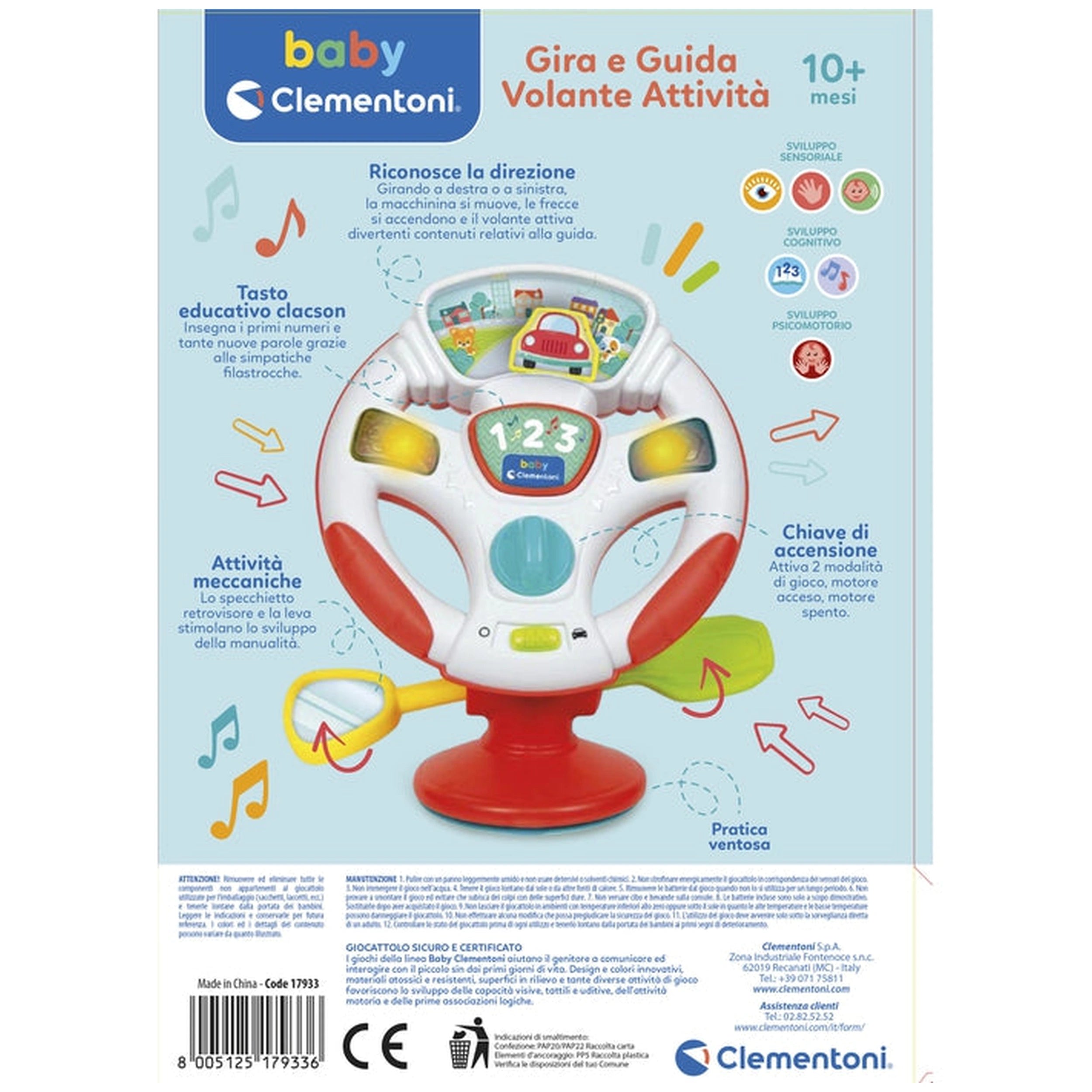 Baby Clementoni - Gira E Guida Volante Attività Baby Activity Toys - Italian Edition