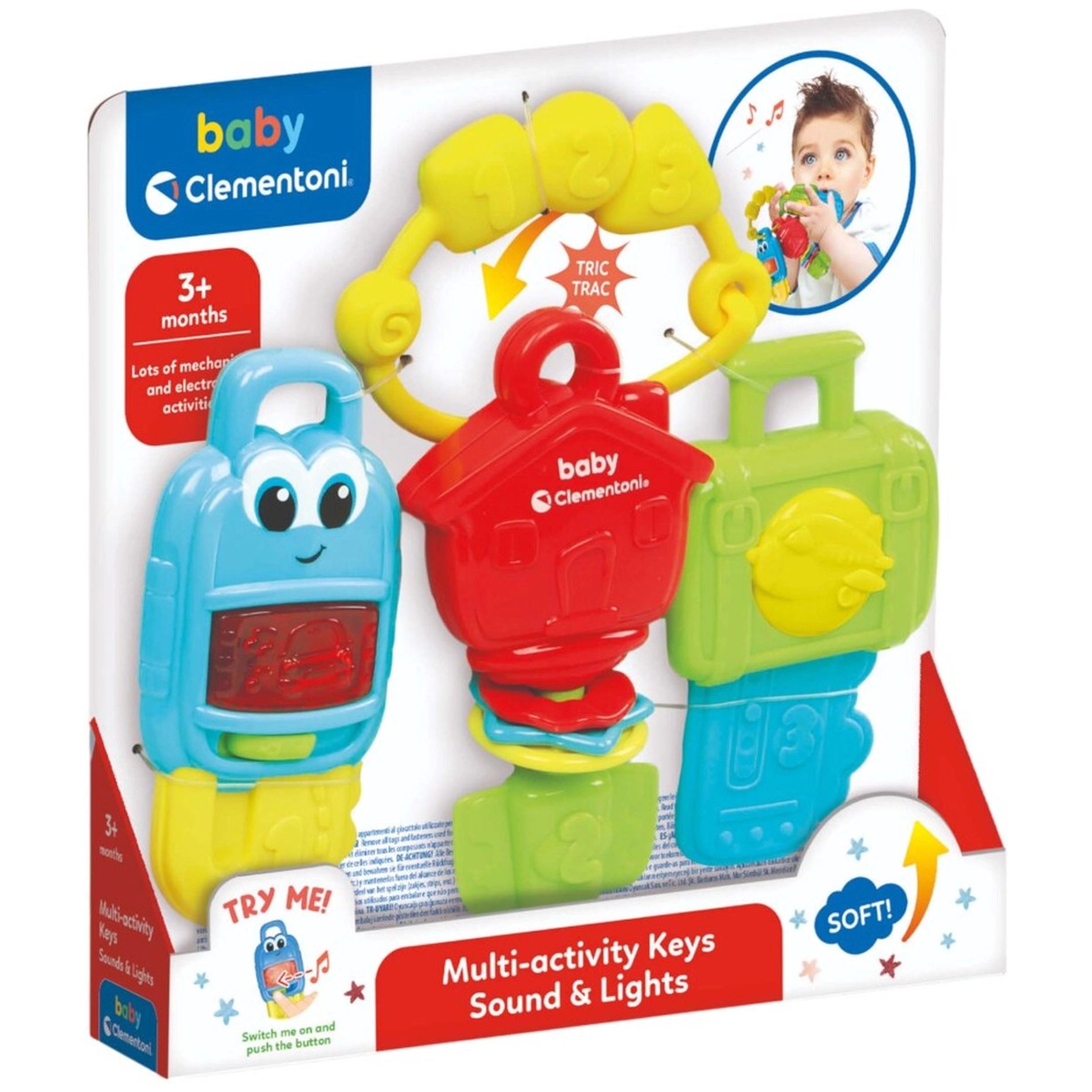 Baby Clementoni - Llaves Multiactividad Sonido y Luces Juguetes de Actividad para Bebés