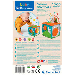 Baby Clementoni - Cubo de Actividades Peekaboo Juguetes de Actividad para Bebés