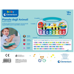 Baby Clementoni - Pianola de los Animales Suena y Aprende Juguetes de Actividad para Bebés - Edición Italiana