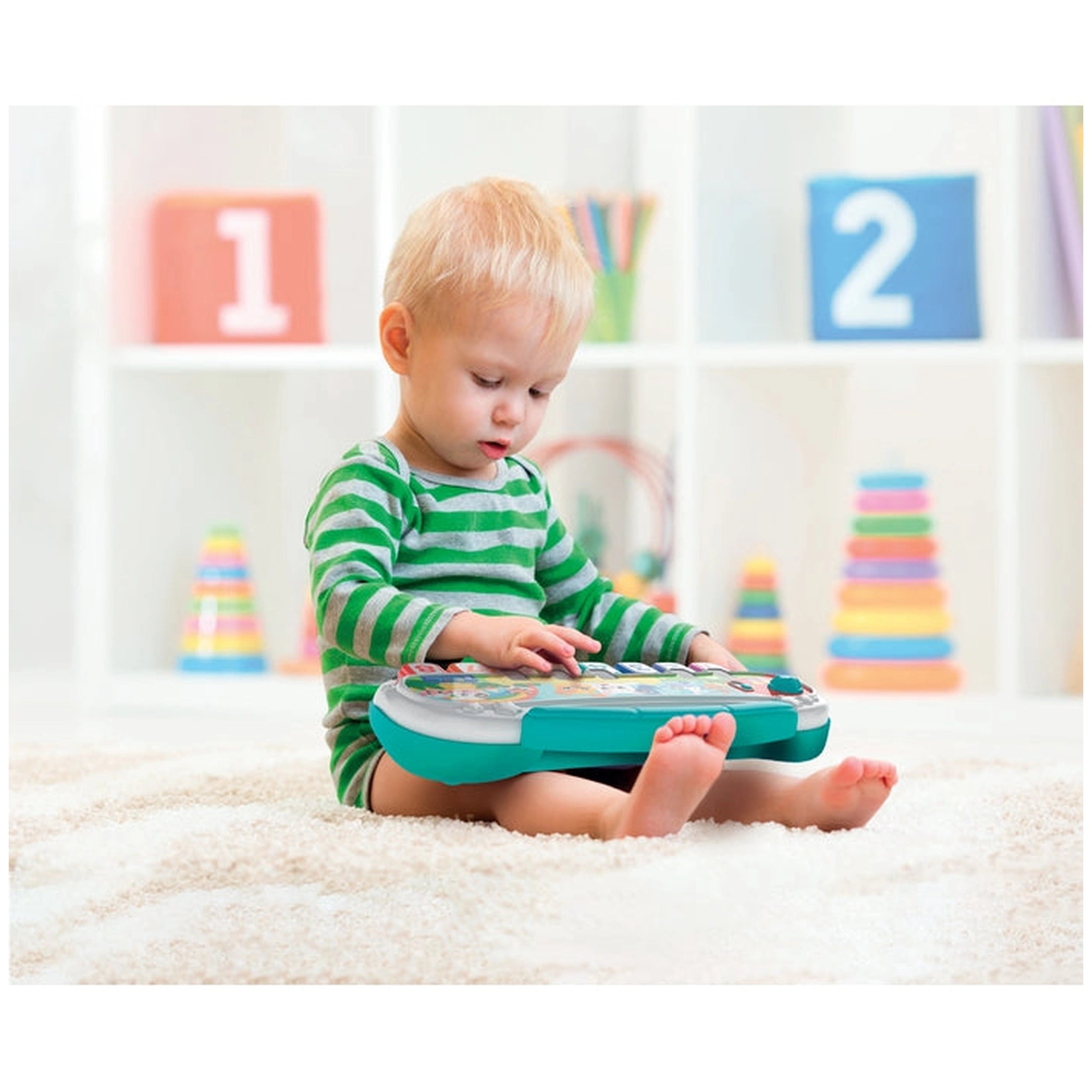 Baby Clementoni - Pianola de los Animales Suena y Aprende Juguetes de Actividad para Bebés - Edición Italiana