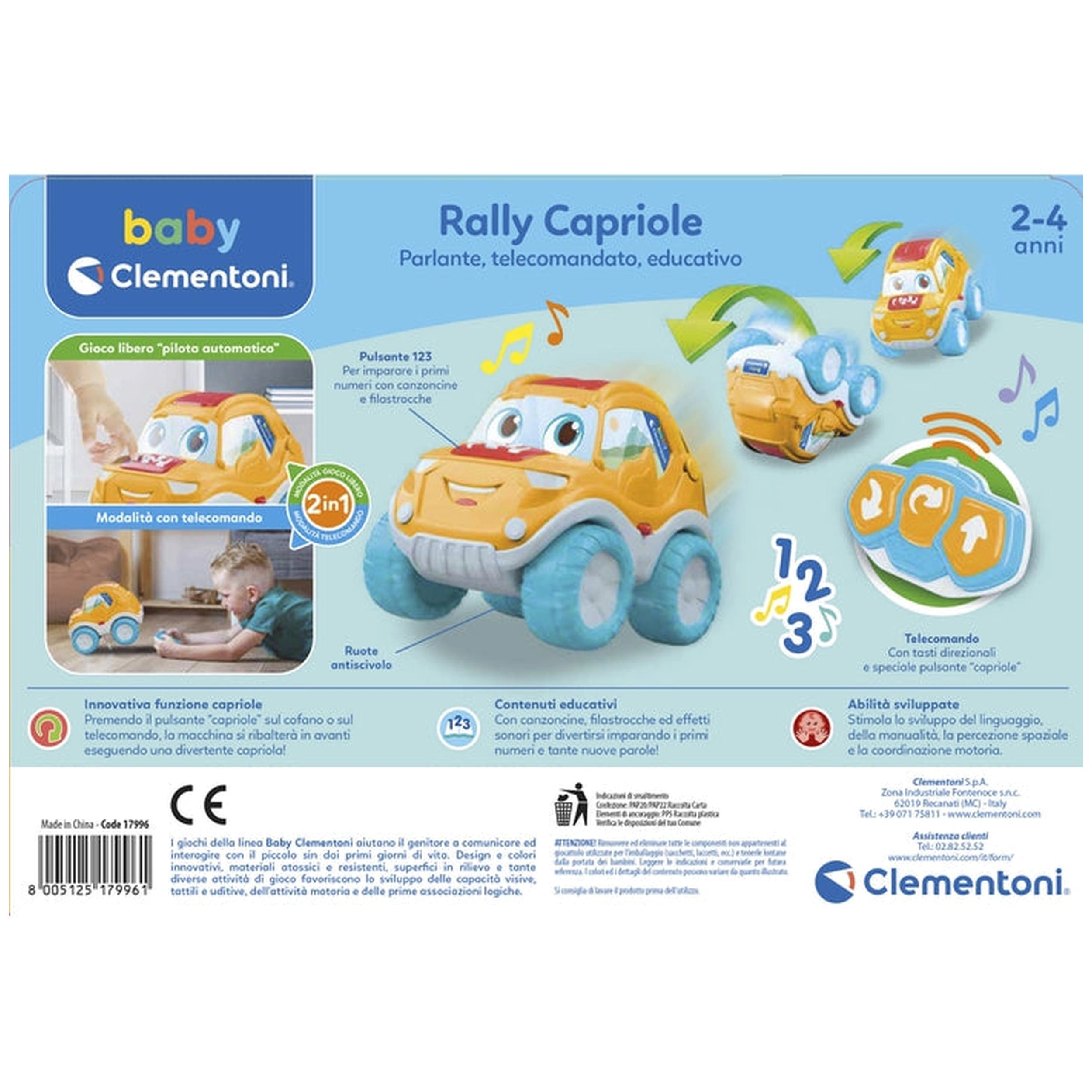 Baby Clementoni - Rally Capriole Remote Contolled Car Play Vehicles