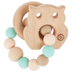 Bieco - Anillo de Dentición Búho con Cadena de Silicona