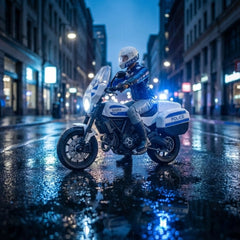 Bruder - Bworld Scrambler Ducati Police Motorcycle - Action & Toy Figures