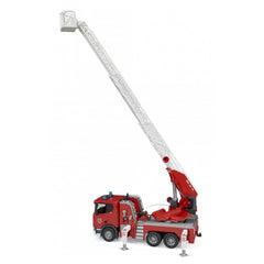Bruder - Camión de Bomberos Scania Super 560R con Escalera, Bomba de Agua y Módulo de Luz y Sonido - Vehículo de Juego