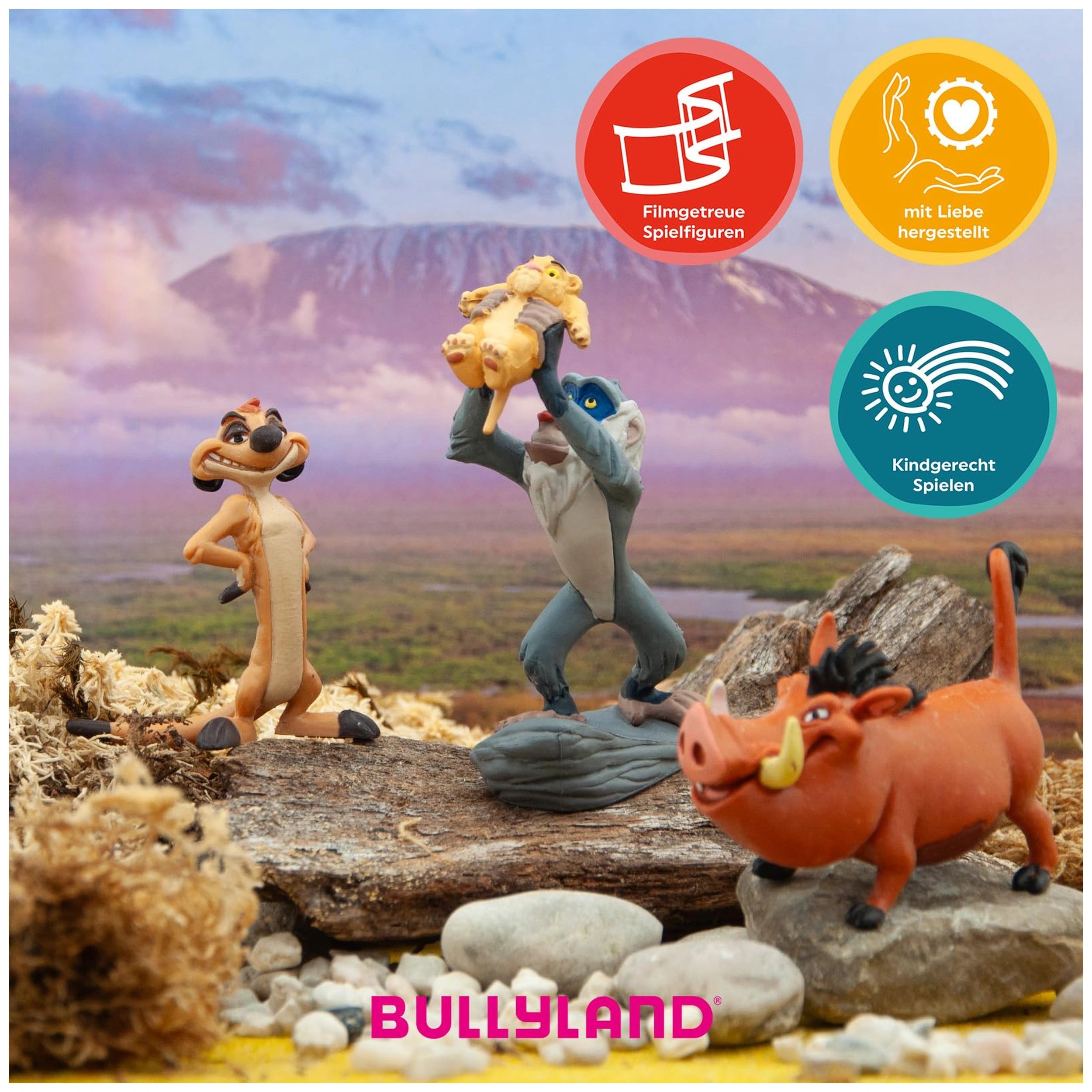 Bullyland - Disney - Rafiki with Baby Simba Toy Figure 10 cm - The Lion King - Action & Toy Figures