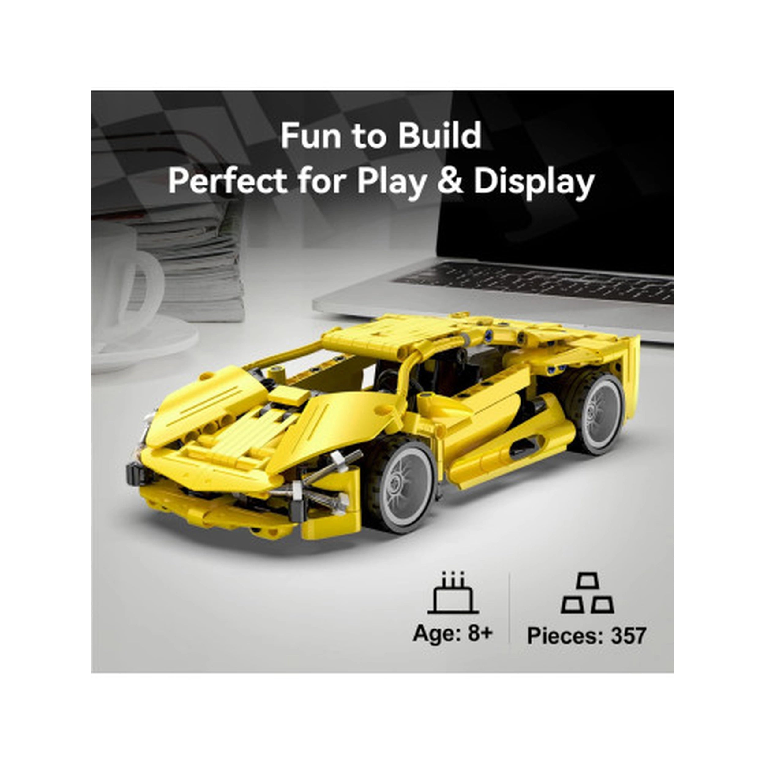 CaDA - Lightning Sports Car Pull Back System - Construction Set Toys