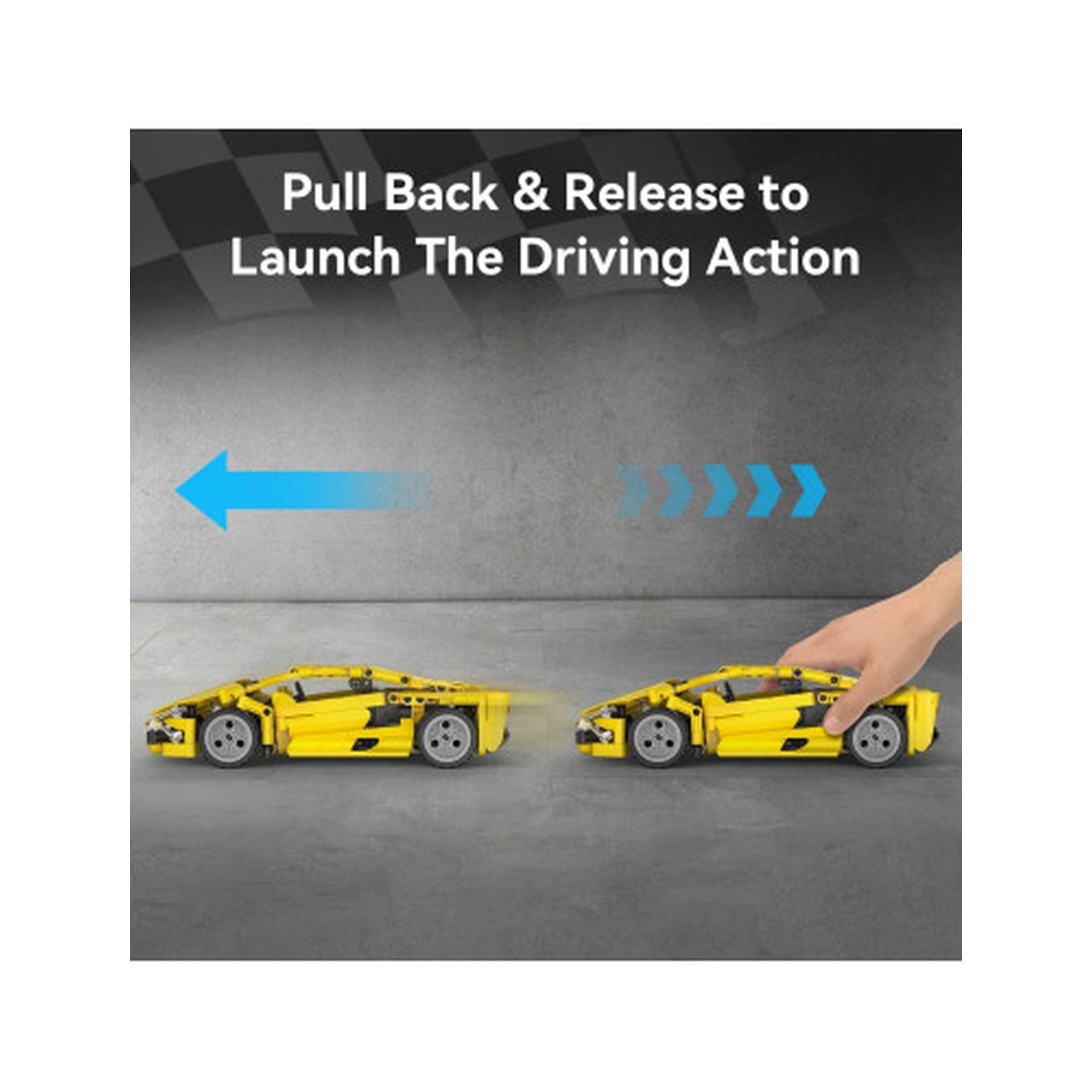 CaDA - Lightning Sports Car Pull Back System - Construction Set Toys